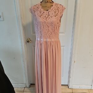 Miusol Pink Lace Maxi Dress